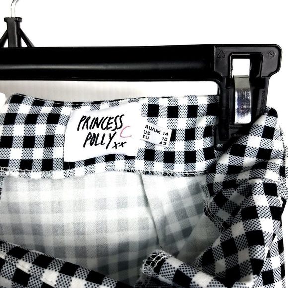 Princess Polly Iggy Black White Gingham High-Rise Pants - Picture 6 of 7